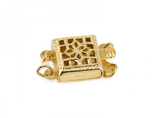 Gold Filled Square Filigree Clasp 8.5mm - 2 Row