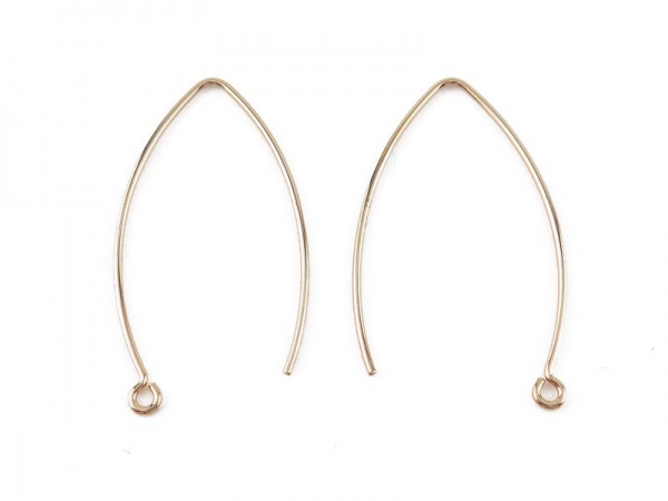 Gold Filled V Shape Ear Wire 32mm ~ PAIR