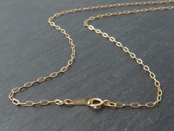 Gold Filled Drawn Cable Chain Necklace with Spring Clasp ~ 18''