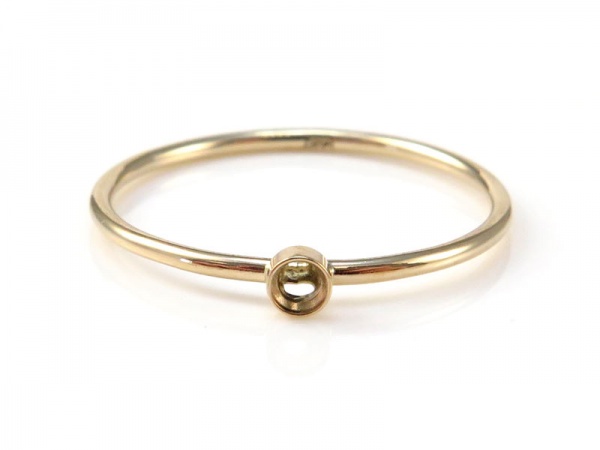 14K Gold Bezel Ring 2mm ~ Size L
