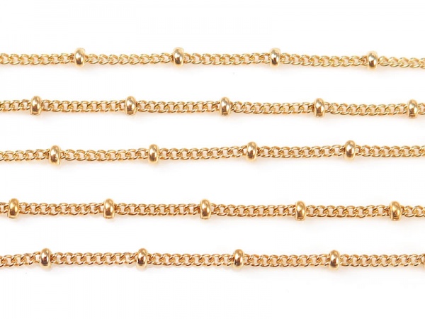 Gold Filled Satellite Chain 1.5mm x 1.2mm (10mm ball spacing) ~ by the Foot