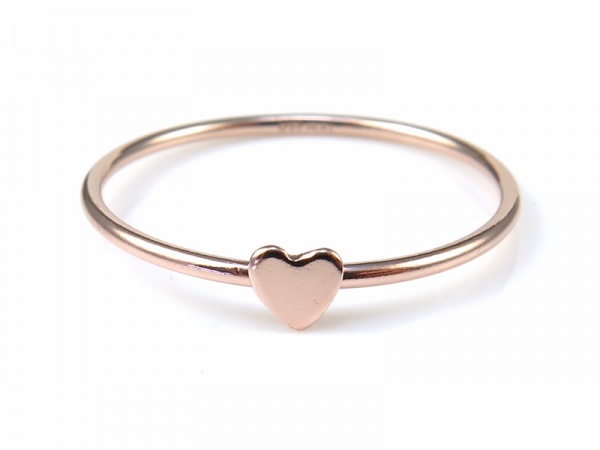 Rose Gold Filled Stacking Ring with Heart ~ Various Sizes