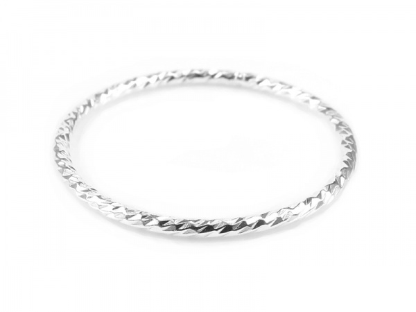 Sterling Silver Sparkle Stacking Ring ~ Size N