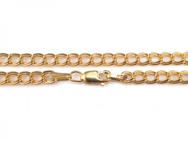 Gold Filled Double Curb Chain Bracelet ~ 7.25''