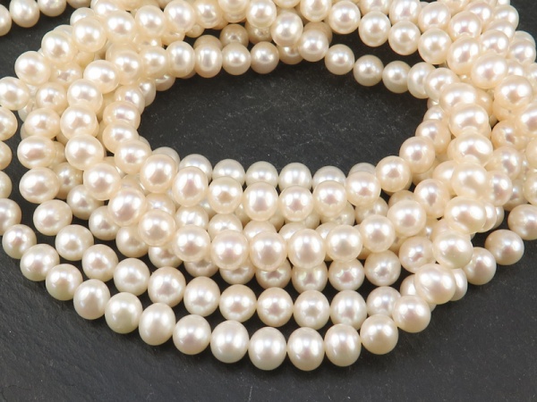 Freshwater Pearl Ivory Potato Beads 7mm ~ 16'' Strand
