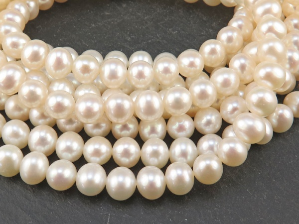Freshwater Pearl Ivory Potato Beads 7mm ~ 16'' Strand
