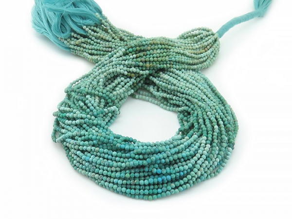 Turquoise Micro-Faceted Rondelles 2mm ~ 12.5'' Strand