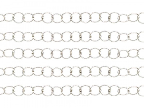 Sterling Silver Round Link Chain 3.5mm  ~ by the Foot