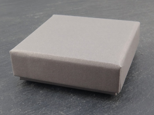 Earring/Pendant Box with Foam Insert ~ Grey ~ 55mm x 55mm