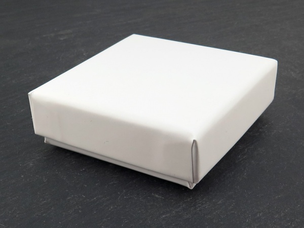 Earring/Pendant Box with Foam Insert ~ White ~ 55mm x 55mm