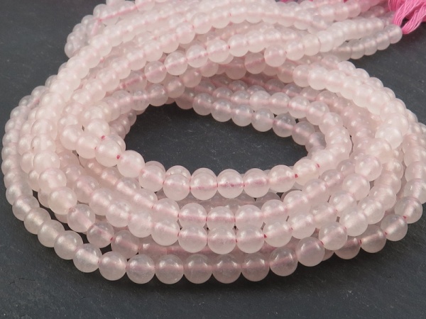 Rose Quartz Smooth Round Beads ~ Various Sizes ~ 15'' Strand