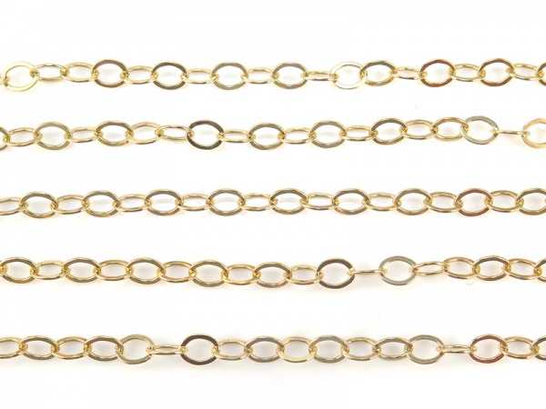Gold Filled Flat Cable Chain 5mm x 3.75mm ~ by the Foot