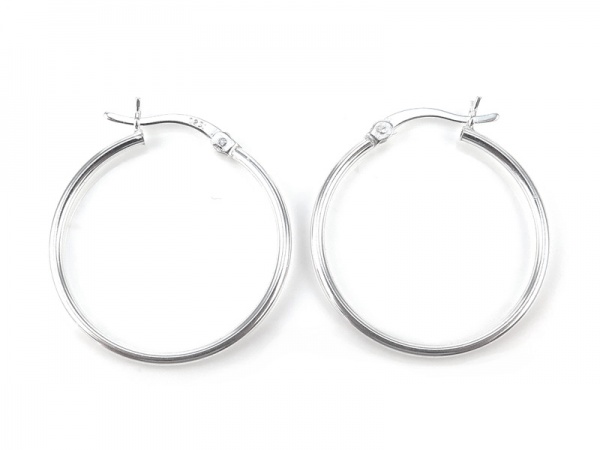 Sterling Silver Hinged Earring Hoop 25mm x 1.5mm ~ PAIR