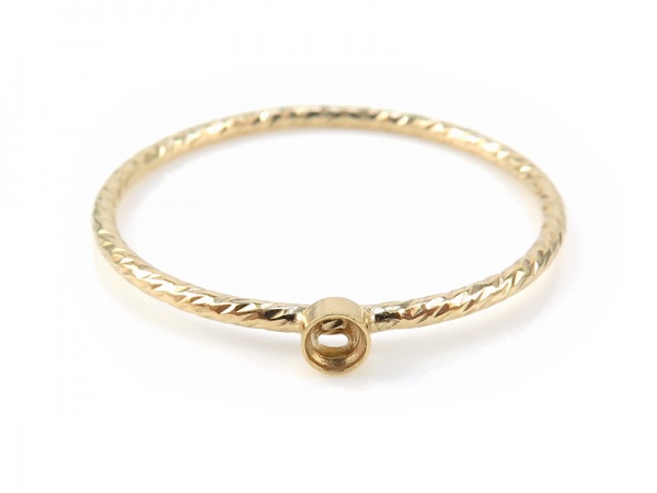 Gold Filled Sparkle Bezel Ring 2mm ~ Size L