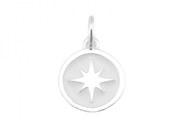 Sterling Silver White Pole Star Charm 9.5mm