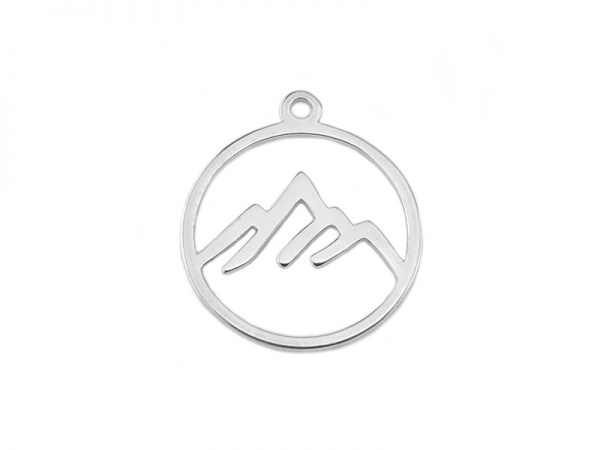 Sterling Silver Mountain Pendant 13mm