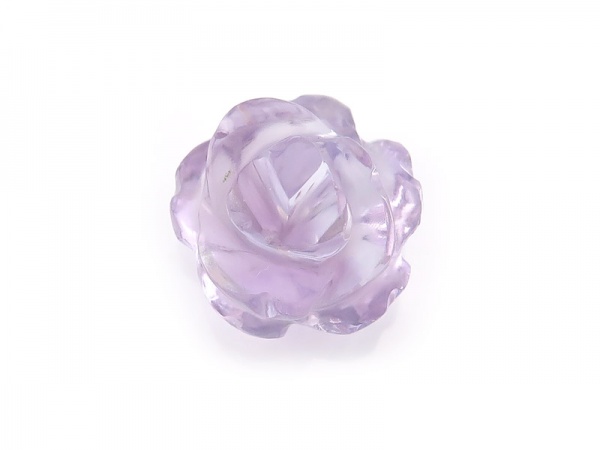AAA Pink Amethyst Carved Flower 14mm ~ Half Drilled ~ SINGLE