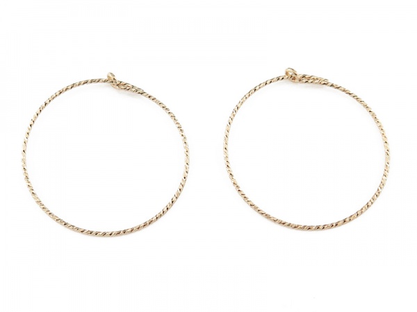 Gold Filled Sparkle Beading Hoop 25mm ~ PAIR