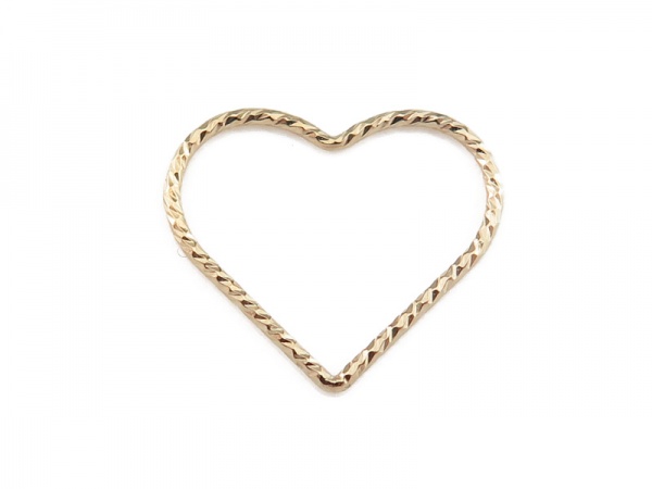Gold Filled Sparkle Heart Connector 17.5mm