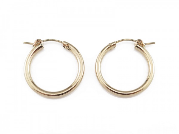 Gold Filled Hinged Earring Hoop 22mm x 2.25mm  ~ PAIR