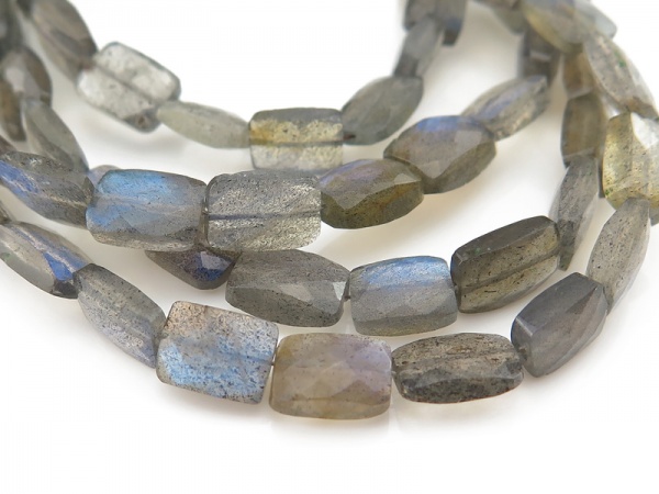 AA Labradorite Faceted Rectangle Beads 7-9mm ~ 8'' Strand