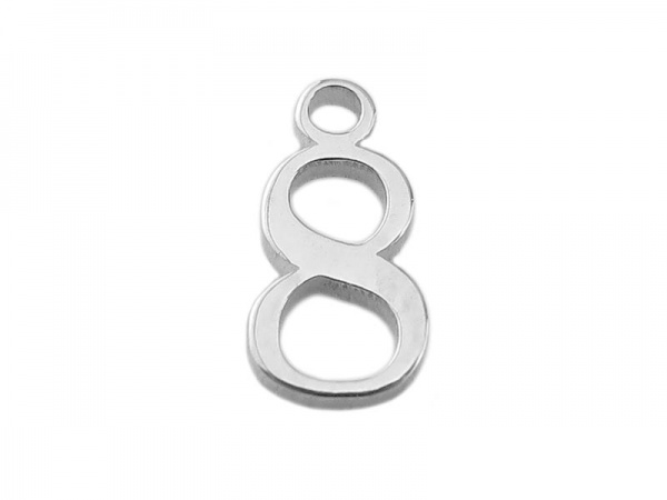 Sterling Silver Number Charm ~ 8