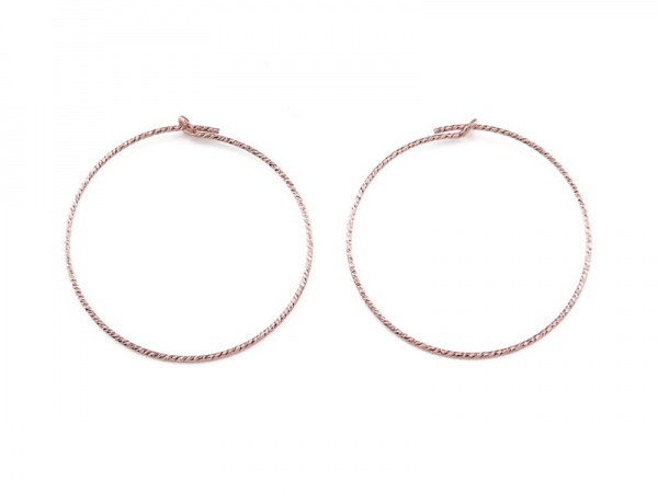 Rose Gold Filled Sparkle Beading Hoop 30mm ~ PAIR