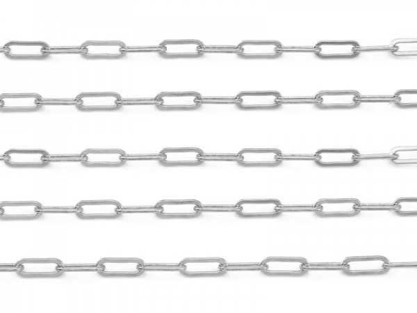 Sterling Silver Long Oval Cable Chain 6.5mm x 2.5mm  ~ by the Foot
