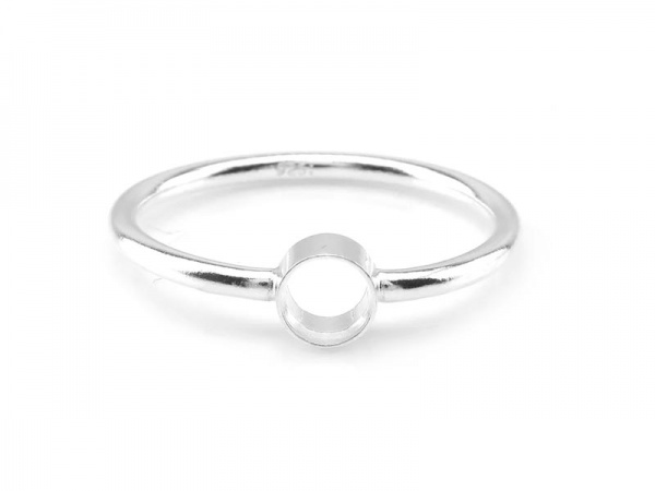Sterling Silver Bezel Ring 4mm ~ Size J