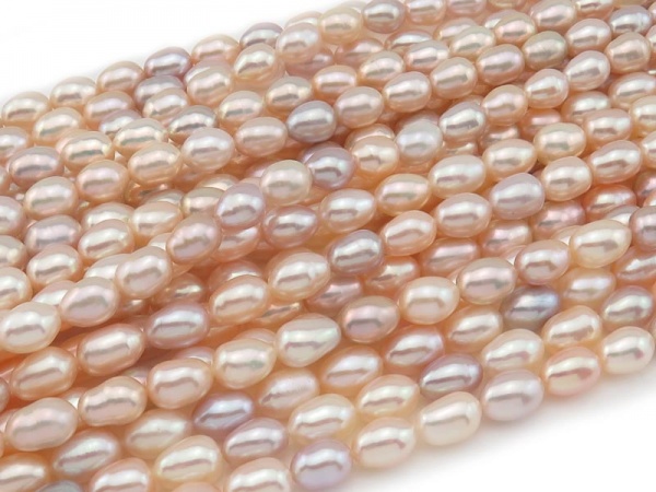Freshwater Pearl Mixed Colour Rice Beads 8-9mm ~ 16'' Strand