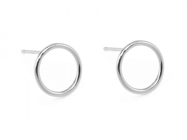 Sterling Silver Round Circle Ear Posts 10mm ~ PAIR