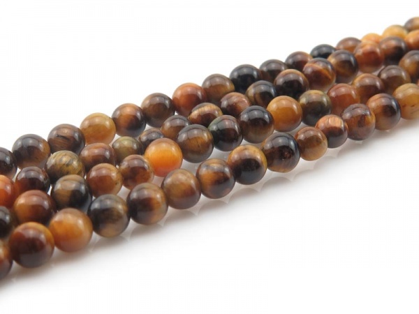 AAA Tiger's Eye Smooth Round Beads ~ Various Sizes ~ 14.5'' Strand