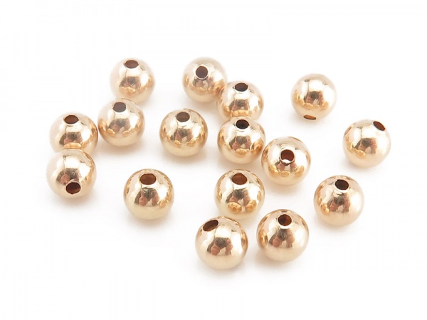 Gold Filled Plain Bead 4mm ~ Pack of 10