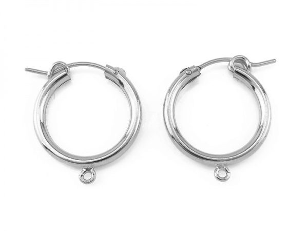 Sterling Silver Hinged Earring Hoop with Loop 19mm x 2.25mm ~ PAIR