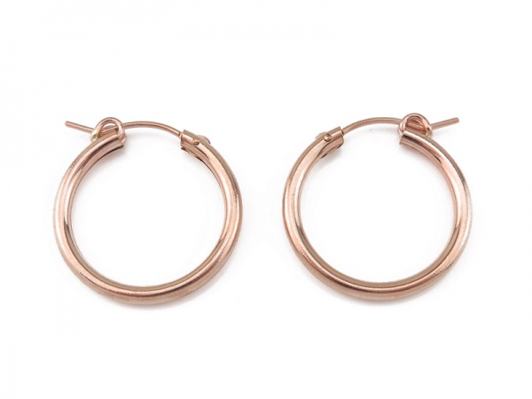 Rose Gold Filled Hinged Earring Hoop 22mm x 2.25mm ~ PAIR