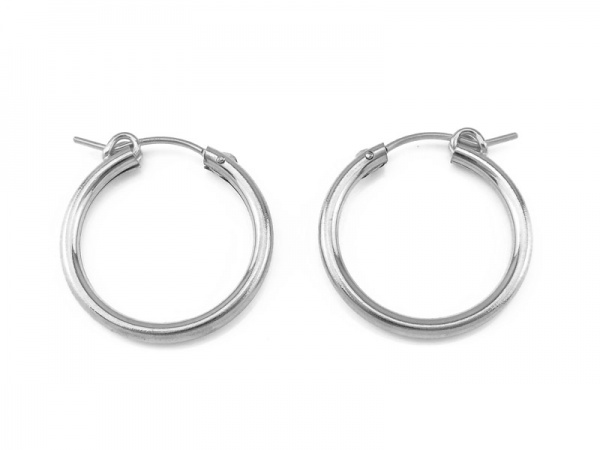 Sterling Silver Hinged Earring Hoop 22mm x 2.25mm ~ PAIR
