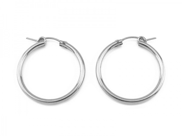 Sterling Silver Hinged Earring Hoop 29mm x 2.25mm ~ PAIR