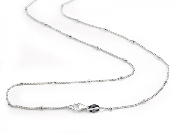 Sterling Silver Satellite Chain Necklace with Lobster Clasp ~ 20''