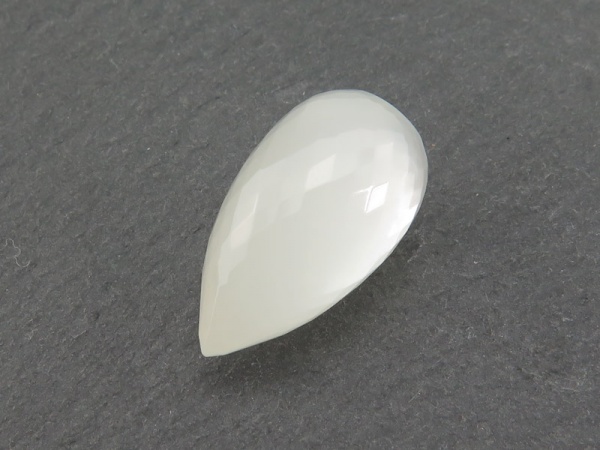 AAA White Moonstone Faceted Teardrop ~ Half Drilled ~ SINGLE ~ Various Sizes