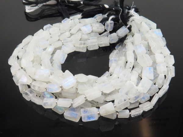 Rainbow Moonstone Faceted Nugget Beads 7-9mm ~ 10.5'' Strand