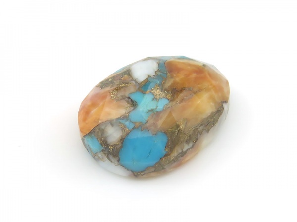 Spiny Oyster Turquoise Rose Cut Slice 13-14mm