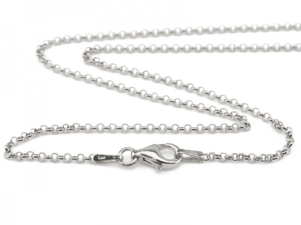 Sterling Silver Rolo Chain  (1.75mm) Necklace with Clasp 19.75''