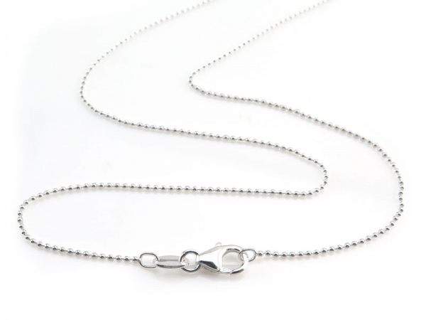 Sterling Silver Bead Chain Necklace with Lobster Clasp ~ 18''