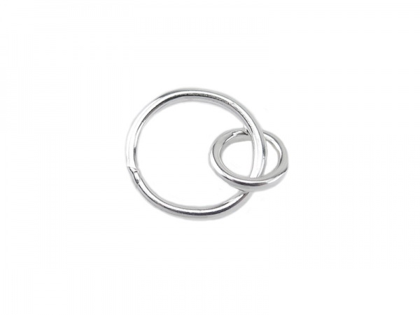 Sterling Silver Double Circle Connector 10mm & 6mm