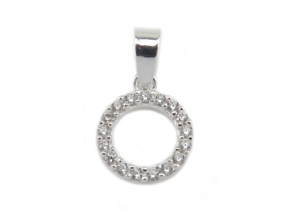 Sterling Silver Open Circle Pendant 9mm