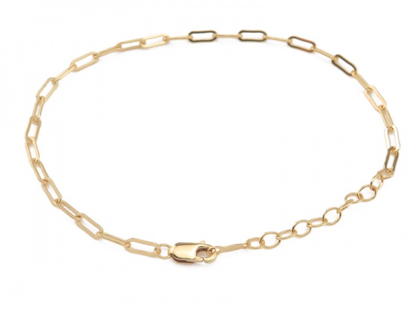 Gold Filled Drawn Cable Chain Bracelet ~ 6.5'' + 1'' Extender