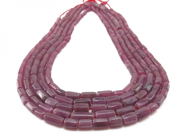 Ruby Smooth Pipe Beads 7-12.5mm ~ 16'' Strand