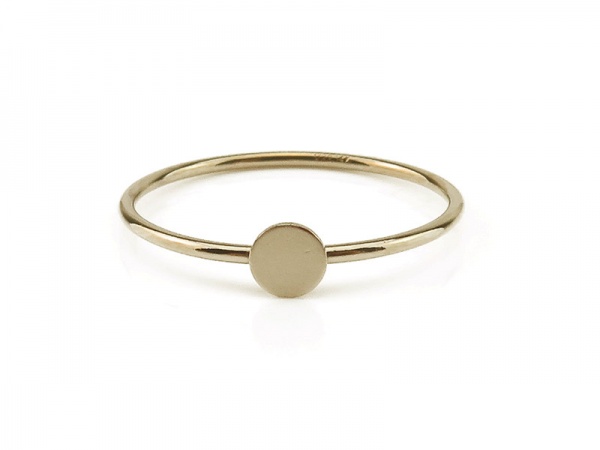 Gold Filled Stacking Ring with Disc ~ Size J