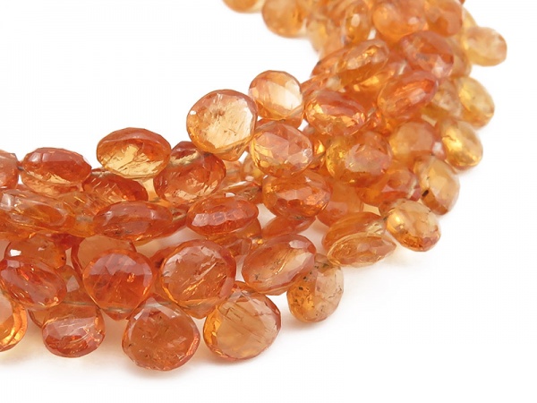 AA Imperial Topaz Faceted Heart Briolettes 5-6mm ~ 9'' Strand