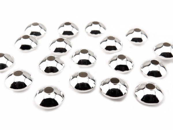 Sterling Silver Saucer Bead 5.5mm ~ Pack of 10
